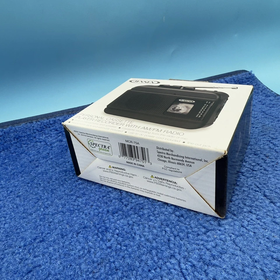Reproductor/grabador de casete personal Jensen negro radio MCR-75 Foto 3 de 3