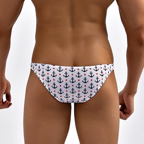 Mens Swimwear Briefs Half-Hip Bikini Mesh Beach Swimsuit Trunks Gay Bathing Suit - Picture 4 of 11