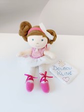 Peluche/Doudou Compagnie Poupée Fille Danseuse Ballerines Tutu Rose Blanc 21cm