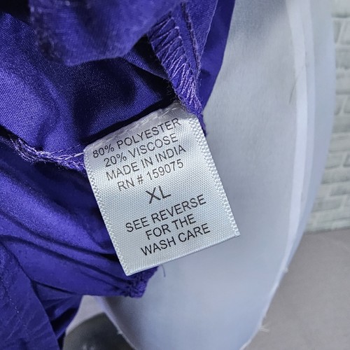 Wishing Wave Womens XL Violet Poplin Tiered Midi Shirt Dress Puff Sleeves - Picture 9 of 10