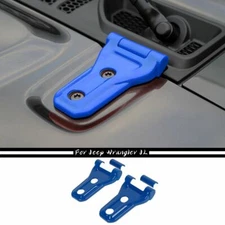 2pcs Front Engine Hood Hinge Cover Trim Decor for Jeep Wrangler JL JT 2018+ Blue