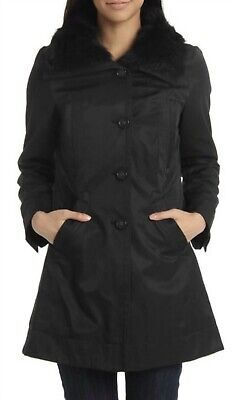 Hilary Radley Trench Coat NWT Size Small Black Jacket Raincoat Belted  Pockets