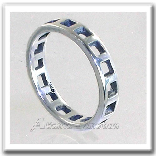 BALI_SLENDER ENGRAVED CABLE BAND STACK RING SZ-7_925 STERLING SILVER - Picture 5 of 8