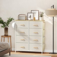 HOMCOM Fabric Chest of Drawers, 8 Drawer Dresser for Bedroom Refurbished