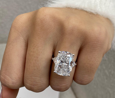 #ad RARE 10.30 Ct Certified Cushion Cut White Diamond Solitaire Ring FREE Studs $270.00
