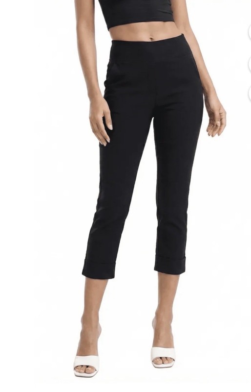 New SOMER Capri Pants With Pockets for Women Black XL