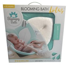 Blooming Bath Lotus Plush Spa Bath Cushion Baby 0-6 Months Teal/white