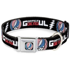 Grateful Dead Easy Adjustable Metal Seatbelt Buckle Quick Release Dog Collar,...