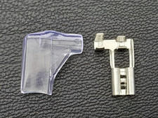 NON INSULATED 4.8mm RIGHT ANGLE FLAG SPADE TERMINAL CONNECTOR FEMALE x 10