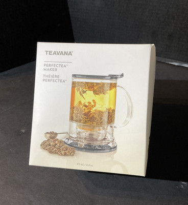 New Teavana PerfectTea 16oz Tea Maker Green Clear Open Box