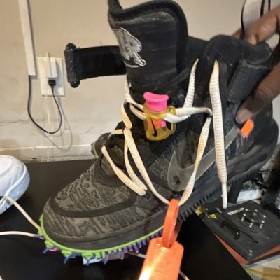 Nike Off-White Air Force 1 Mid High Top Sneaker Black with Multicolor Spikes