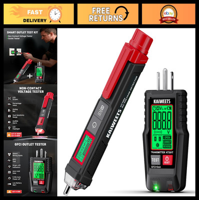 Electrical Test Kit - Non-Contact Voltage & GFCI Outlet Tester, LCD Display, Wir