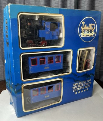 LGB Big G Scale The Blue Train Lehmann w/ Box Engine 2 Cars Track People Manual