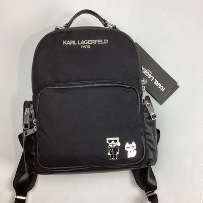 Karl Lagerfeld Paris Amour Black Backpack  With Karl And Choupette Charms New!