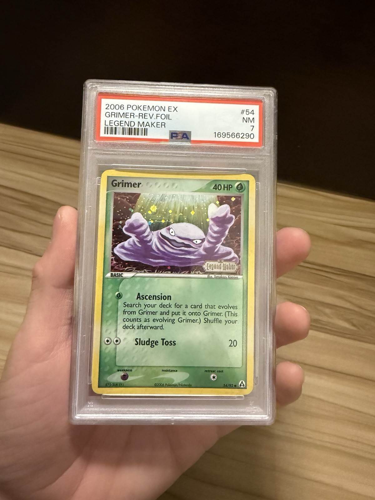 2006 Pokemon TCG Grimer 54/92 EX Legend Maker Reverse Holo PSA 7