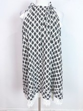 OLD NAVY WHITE BLACK FLOWY BOHO SLEEVELESS DRESS TIES AT SHOULDERS SZ LARGE