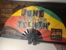 Juneteenth Multicolor Plastic Hand Fan Celebrate 1865