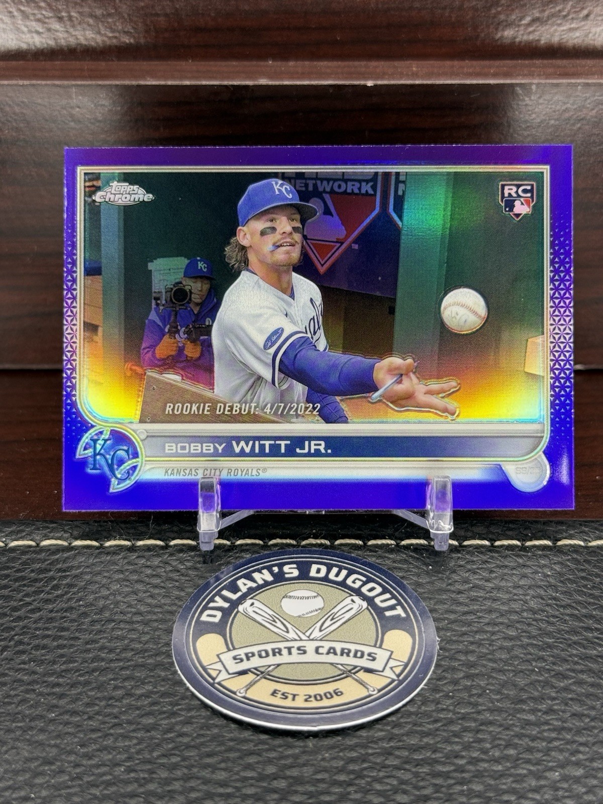 2022 Topps Chrome Update Rookie Debut Bobby Witt Jr #USC176 Purple Refractor RC