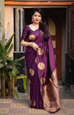 Designer Lichi Silk Saree Indian Bollywood Party Wear Sari Wedding Ethnic