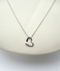 B. David 14K White Gold Heart Pendant Necklace 18" in Box 0.8 Gr [N133] — photo 5