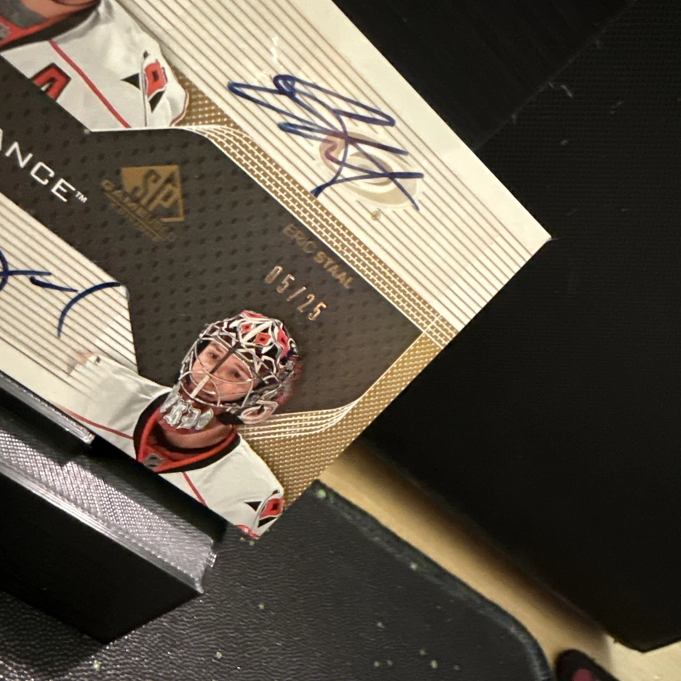 2007-08 SP Juego Usado Edición Extra Significance Eric Staal/Cam Ward/25 Foto 4 de 4