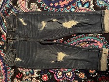 Judy Blue Dark Indigo Distressed Cropped Jeans
