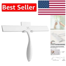 Elegant 11-Inch Silicone Shower Squeegee with Non-Slip Handle - Rust-Free White