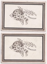 Victorian In Memoriam Cards Elizabeth Thompson 1889 Kirkpatrick Scotland Pair