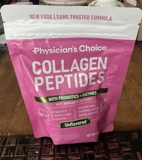 Physicians Choice COLLAGEN PEPTIDES 8.67oz Powder UNFLAVORED probiotics 01/2026
