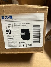 NEW (LOT OF 5) New Eaton Type CH 50 A 2-P NEW Eaton ole CHF250 Circuit Breakers