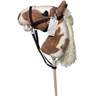 Windy Mane Hobby Horse Stick Horse Brown White Plush Toy W/Reins Handmade EU