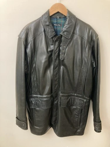 guc BALLY Vintage Leather Jacket Black Medium/Large - product listing photo
