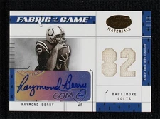 2003 Leaf Certified Materials Jersey Number 31/82 Raymond Berry Auto HOF yj7