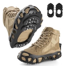 Ice Cleats for Shoes and Boots Crampons with 30 Spikes Anti Slip X-Large