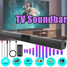 20W TV Sound Bar System Wireless Bluetooth 5.0 Soundbar w/ RCA FM AUX TF, Remote