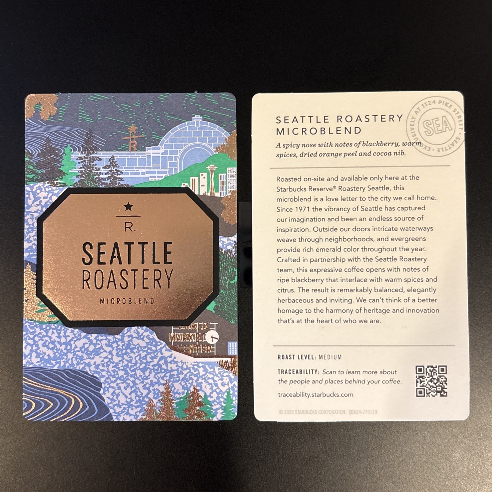 Starbucks Reserve Seattle Roastery Microblend Taster Card (2