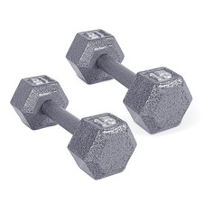 15 lb Cast Iron Hex Dumbbells Pair for Weight Training and Fitness