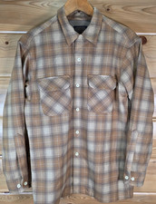 Pendleton Board Shirt Men Small Loop Collar Flap Pocket Wool Plaid Distress READ