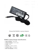 OEM GENUINE Dell 19.5V 65W AC Adapter PA-12 Slim DP/N 1XRN1 6TM1C 9RN2C N6M8J