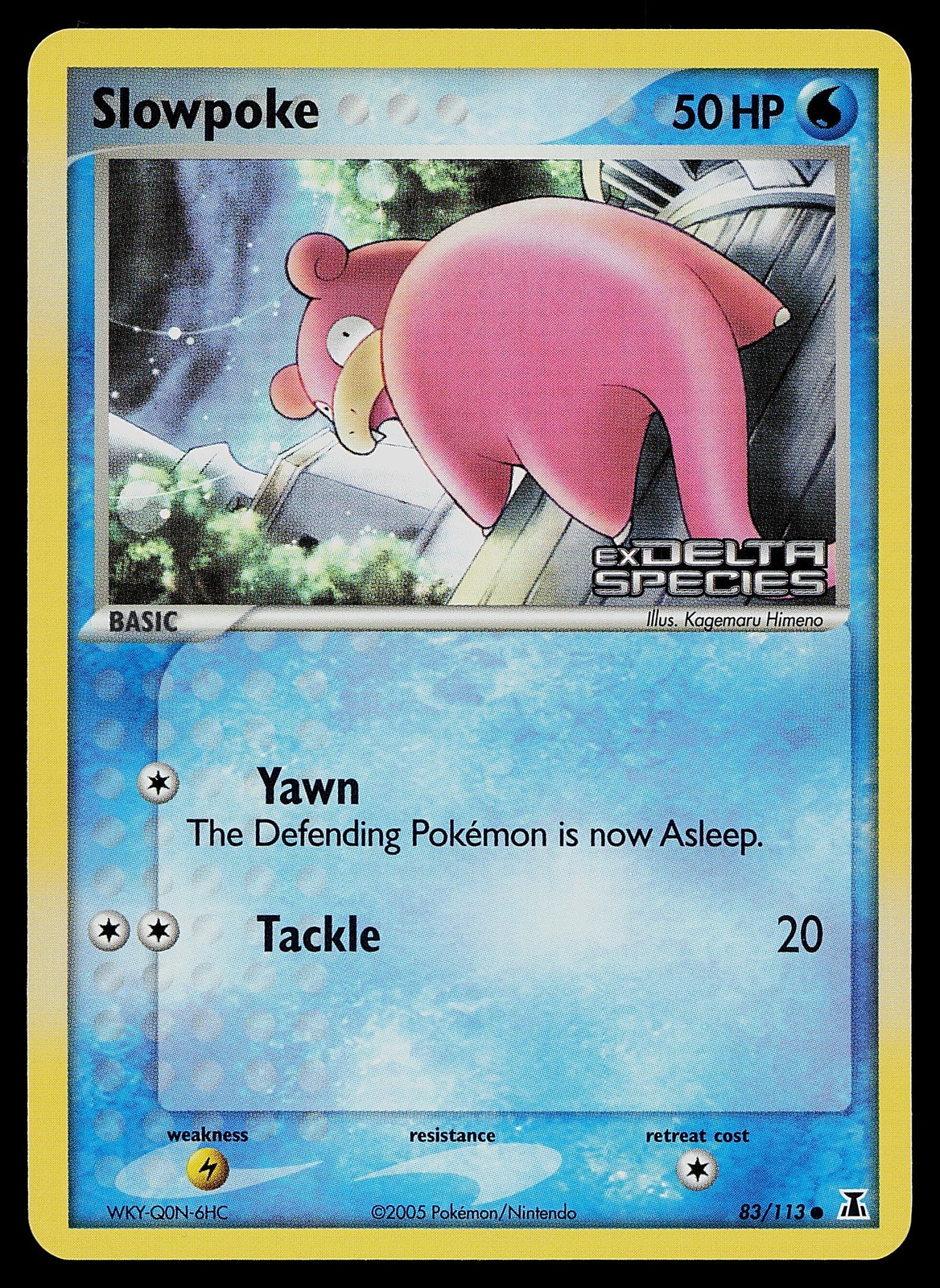 Pokemon Card - Slowpoke Delta Species 83/113 Reverse Holo Stamped