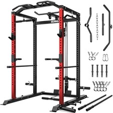 C1-v4 Power Cage 2000lbs Squat Rack With Lat Pulldown Multi-function Weight Ca C1-v4 Power Cage 2000lbs Squat Rack With Lat Pulldown Multi-function Weight Ca