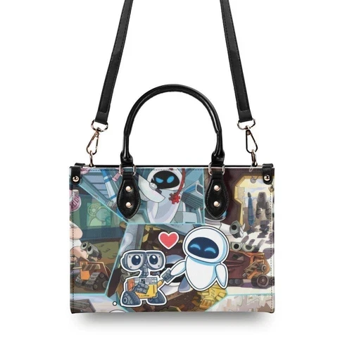 Personalized Wall-e Luxury Women Leather Handbag, Handbag Disney
