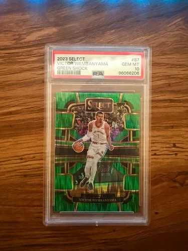 Victor Wembanyama 2023 Select Green Shock Prizm PSA 10 #87 RC San Antonio Spurs