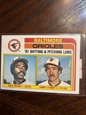 1982 Topps Orioles Eddie Murray Sammy Stewart 81 Batting Pitching Leaders #426