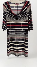 Eliza J Striped  Shift Dress Size 8, Red Blue