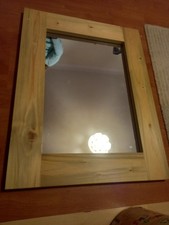 Mirror -  Wood Frame Wall Mirror  (69cm x 54 cm). See Description.