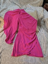 Pink Size Small One Flared Long Sleeve Bodycon Mini Dress