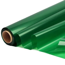 Green Cellophane Wrap Roll 34 In x 100 Ft Translucent Colored Wrapping Paper