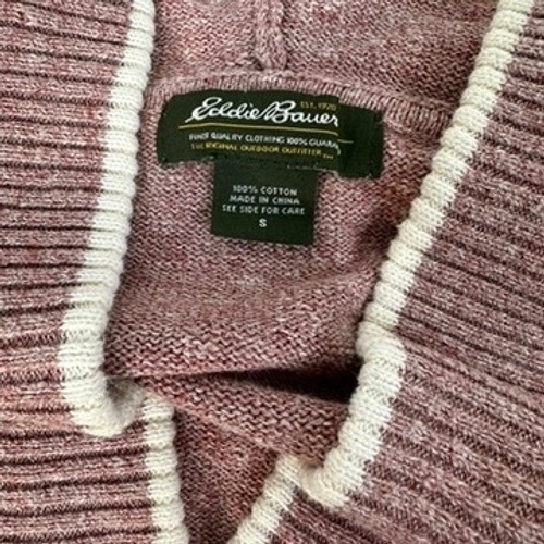 Eddie Bauer Womens Heathered Burgundy Pullover Sweater Hoodie Size S image 5