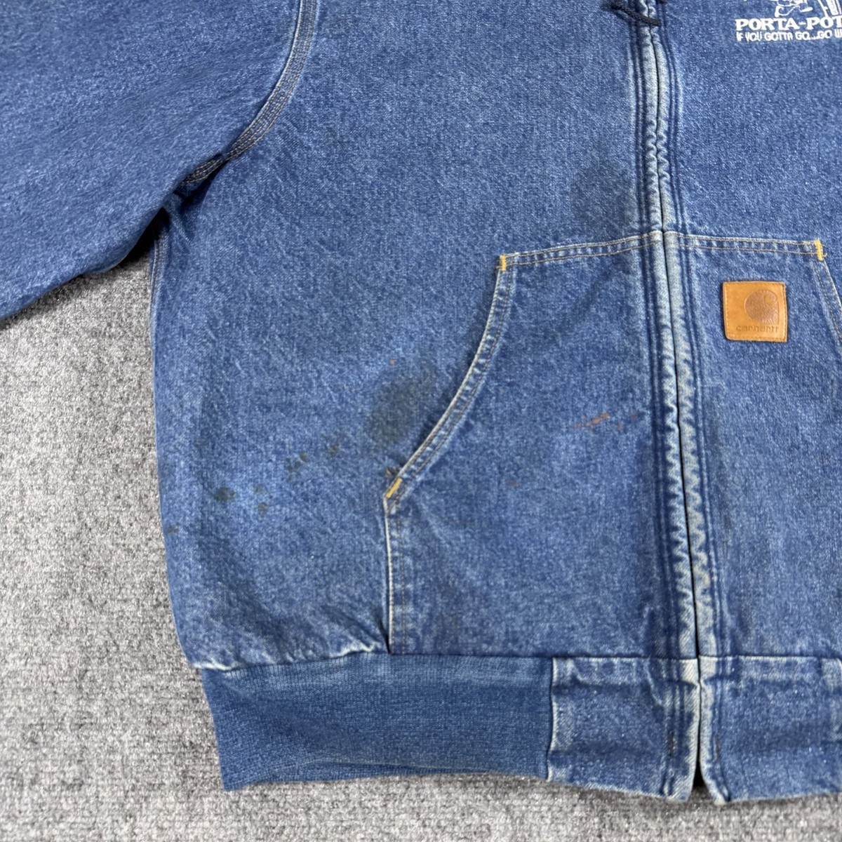 Vintage Carhartt Mens XL Denim Jacket J08 DST Embroidered Blanket